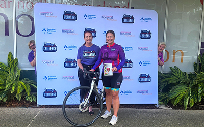 Jo rides for Mum